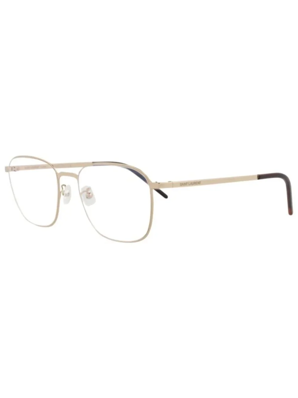 New Saint Laurent Women's Eyeglasses Square Rectangle Metal Frame Unisex Gold